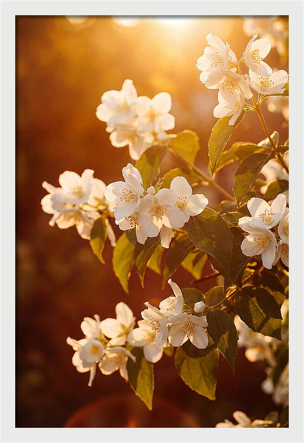 Jasmine Flowers Bathed In Light