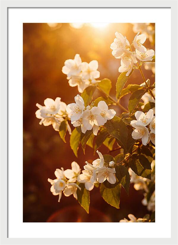 Jasmine Flowers Bathed In Light