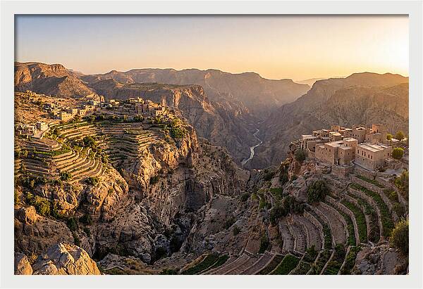 Jebel Akhdar Terraces At Golden Hour