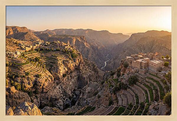 Jebel Akhdar Terraces At Golden Hour
