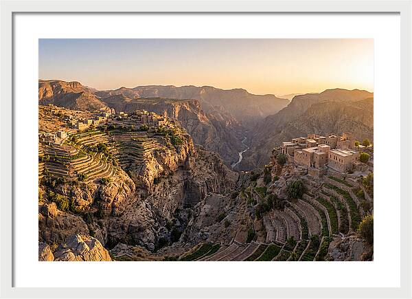 Jebel Akhdar Terraces At Golden Hour