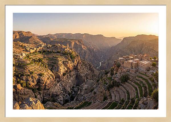 Jebel Akhdar Terraces At Golden Hour