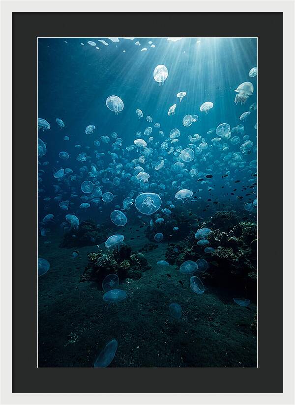 Jellyfish Bloom Underwater