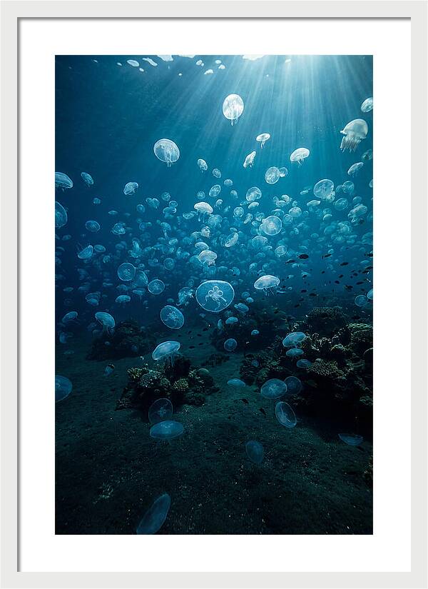 Jellyfish Bloom Underwater