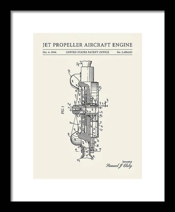 Jet Propeller Aircraft Engine Minimalist Patent Us2490623