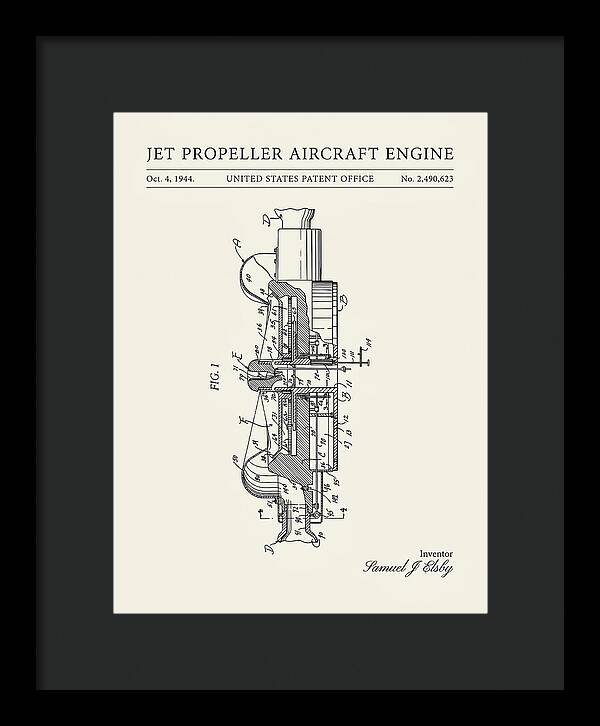 Jet Propeller Aircraft Engine Minimalist Patent Us2490623