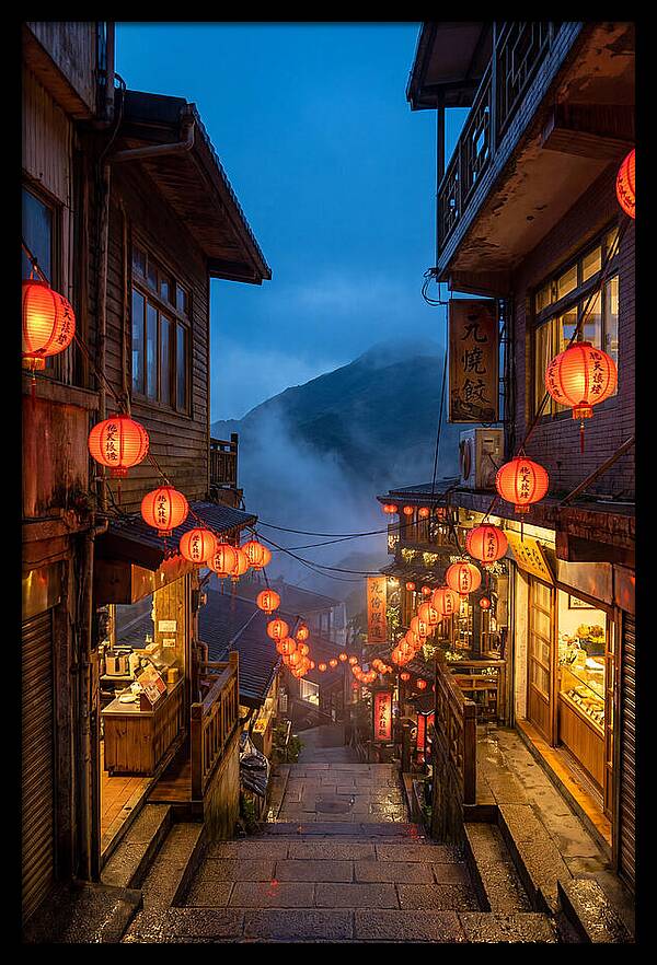 Jiufen Old Street At Dusk