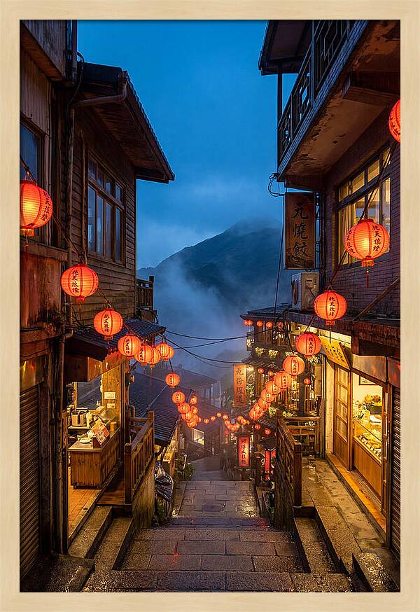 Jiufen Old Street At Dusk