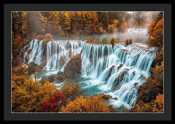Jiuzhaigou Nuorilang Falls In Autumn