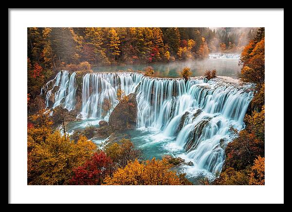 Jiuzhaigou Nuorilang Falls In Autumn
