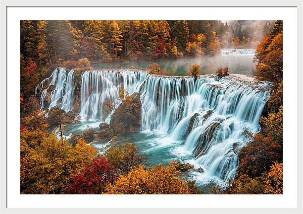 Jiuzhaigou Nuorilang Falls In Autumn