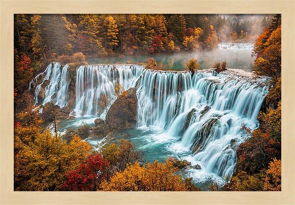Jiuzhaigou Nuorilang Falls In Autumn