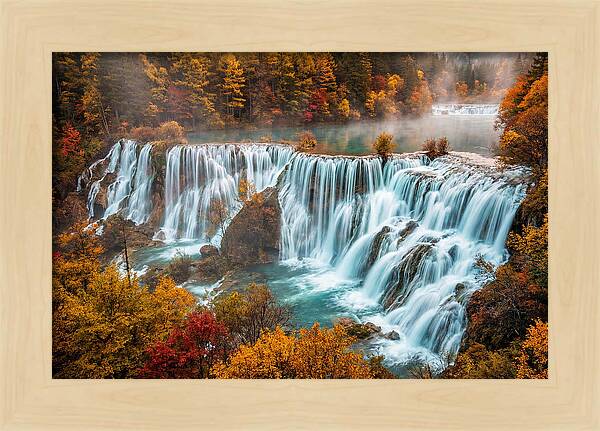 Jiuzhaigou Nuorilang Falls In Autumn