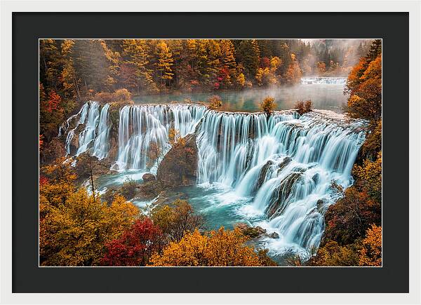 Jiuzhaigou Nuorilang Falls In Autumn