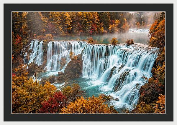 Jiuzhaigou Nuorilang Falls In Autumn