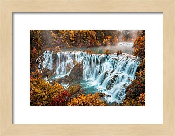 Jiuzhaigou Nuorilang Falls In Autumn