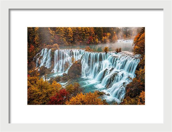 Jiuzhaigou Nuorilang Falls In Autumn