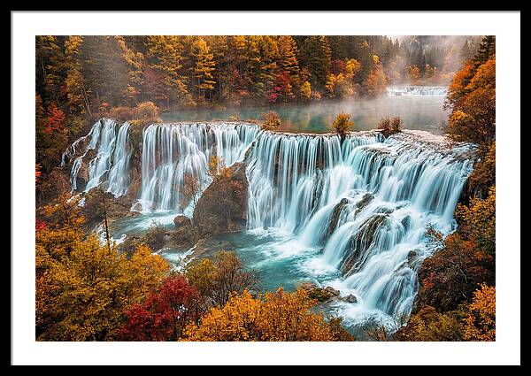 Jiuzhaigou Nuorilang Falls In Autumn