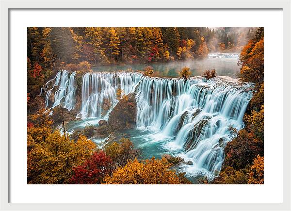 Jiuzhaigou Nuorilang Falls In Autumn
