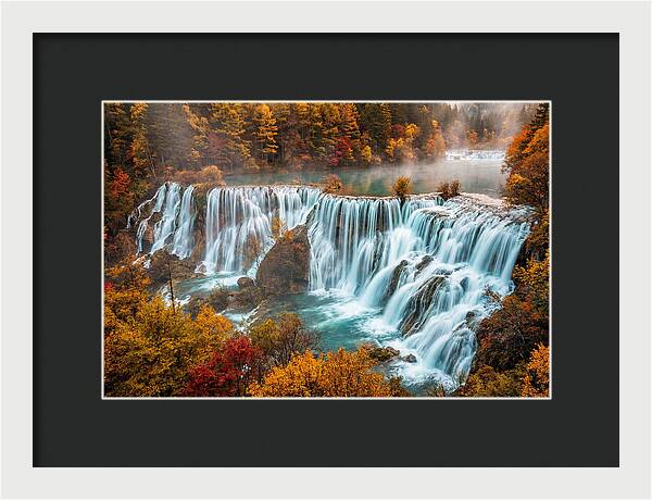 Jiuzhaigou Nuorilang Falls In Autumn