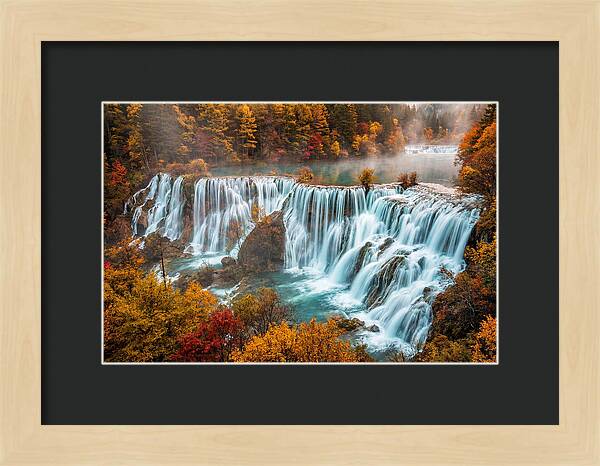 Jiuzhaigou Nuorilang Falls In Autumn