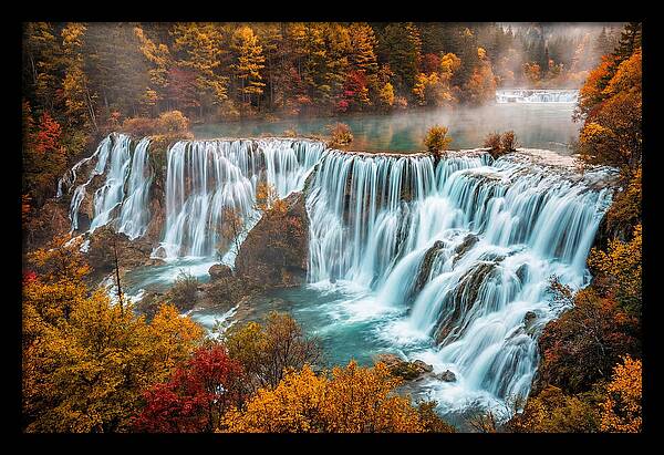 Jiuzhaigou Nuorilang Falls In Autumn