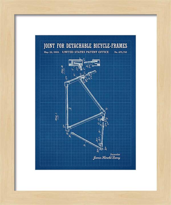 Joint For Detachable Bicycle Frames Blueprint Patent Us675765a