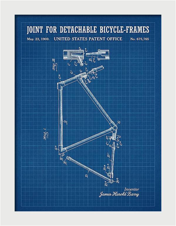 Joint For Detachable Bicycle Frames Blueprint Patent Us675765a