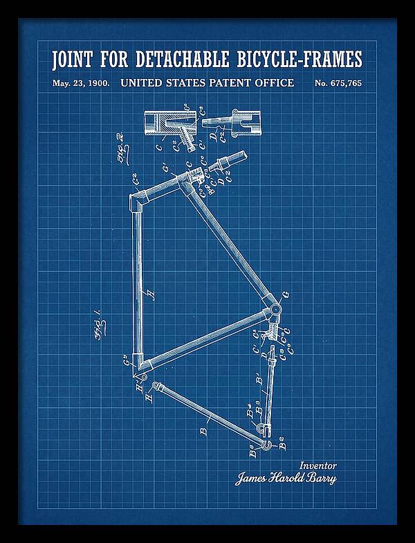 Joint For Detachable Bicycle Frames Blueprint Patent Us675765a