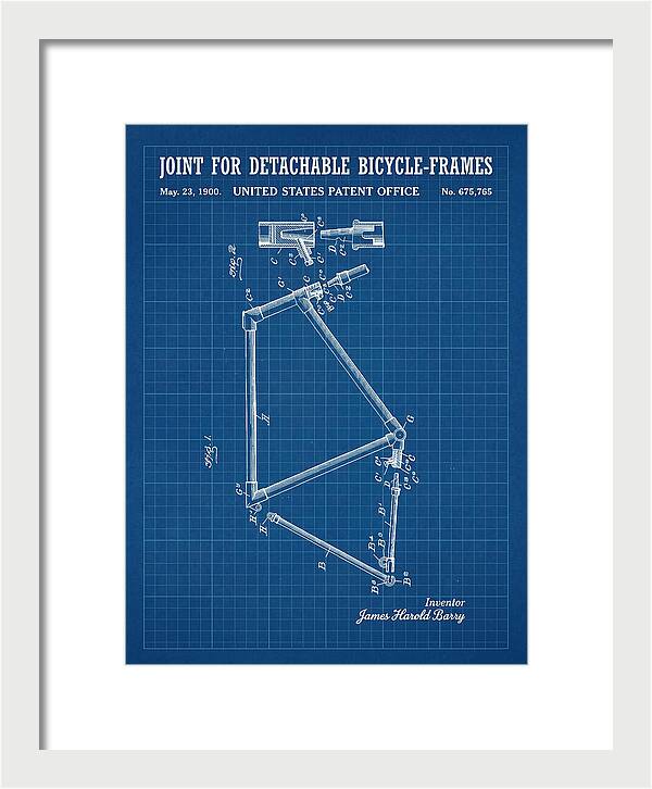 Joint For Detachable Bicycle Frames Blueprint Patent Us675765a