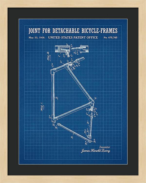 Joint For Detachable Bicycle Frames Blueprint Patent Us675765a