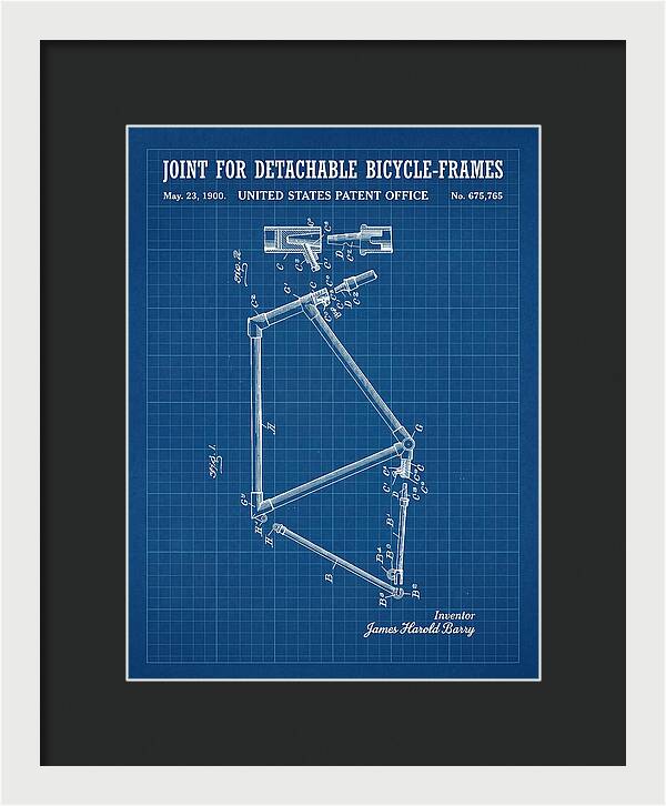 Joint For Detachable Bicycle Frames Blueprint Patent Us675765a