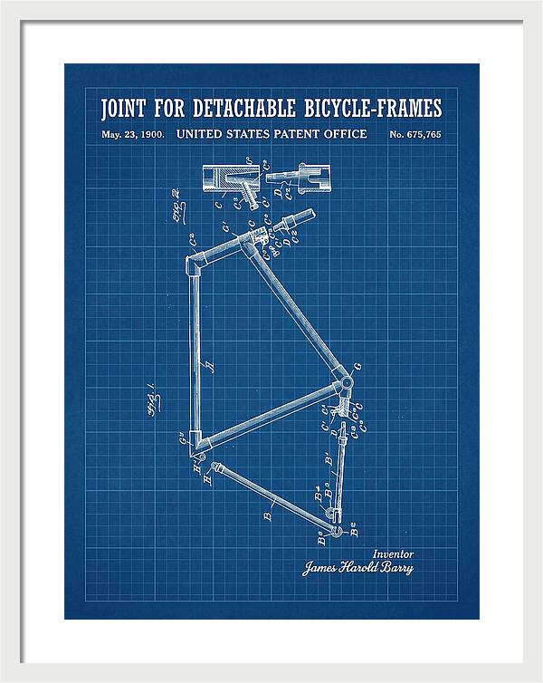 Joint For Detachable Bicycle Frames Blueprint Patent Us675765a