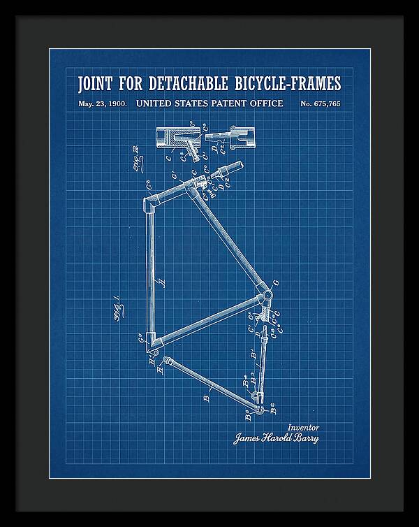 Joint For Detachable Bicycle Frames Blueprint Patent Us675765a