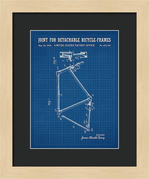 Joint For Detachable Bicycle Frames Blueprint Patent Us675765a