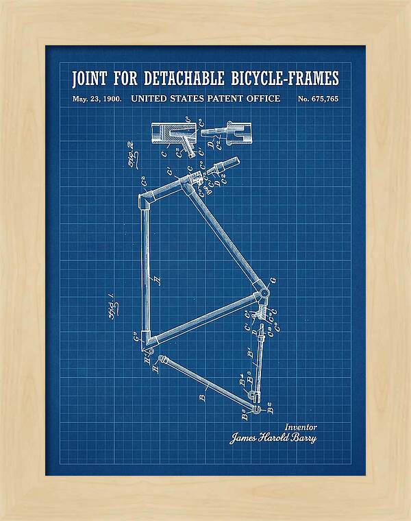 Joint For Detachable Bicycle Frames Blueprint Patent Us675765a