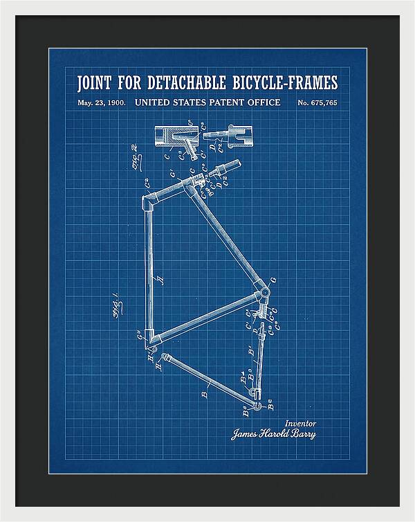 Joint For Detachable Bicycle Frames Blueprint Patent Us675765a