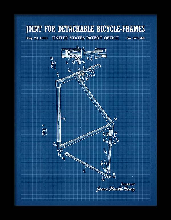 Joint For Detachable Bicycle Frames Blueprint Patent Us675765a