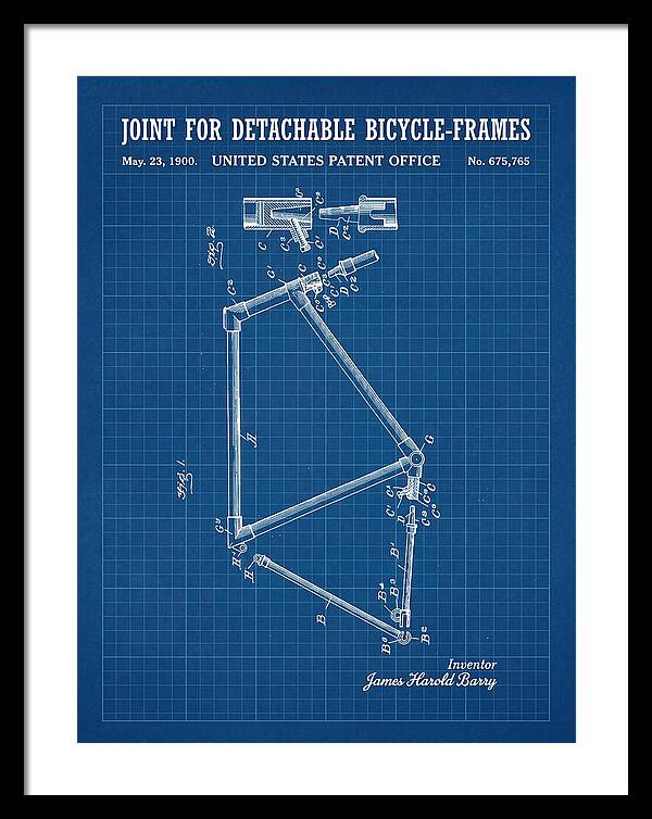 Joint For Detachable Bicycle Frames Blueprint Patent Us675765a