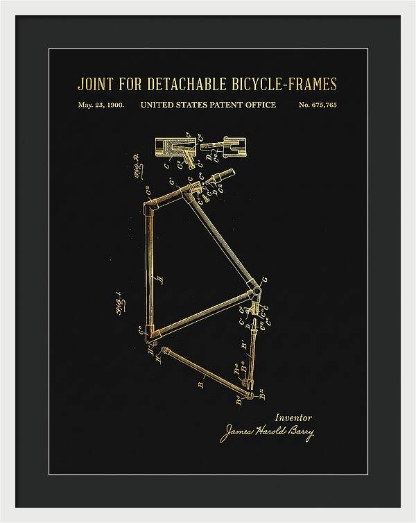 Joint For Detachable Bicycle Frames Gold Patent Us675765a