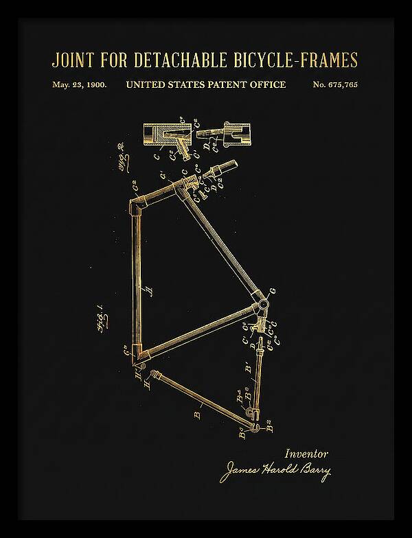 Joint For Detachable Bicycle Frames Gold Patent Us675765a