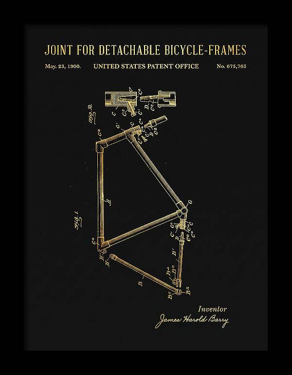 Joint For Detachable Bicycle Frames Gold Patent Us675765a
