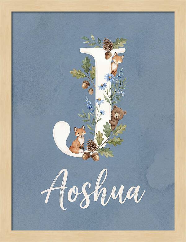 Joshua Name Art Sign Whimsical Letter