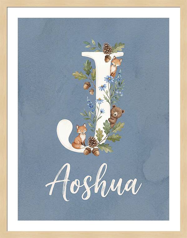 Joshua Name Art Sign Whimsical Letter