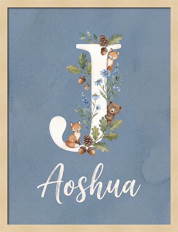 Joshua Name Art Sign Whimsical Letter