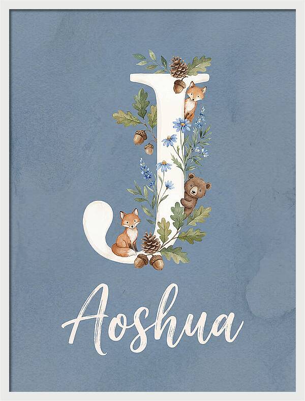 Joshua Name Art Sign Whimsical Letter