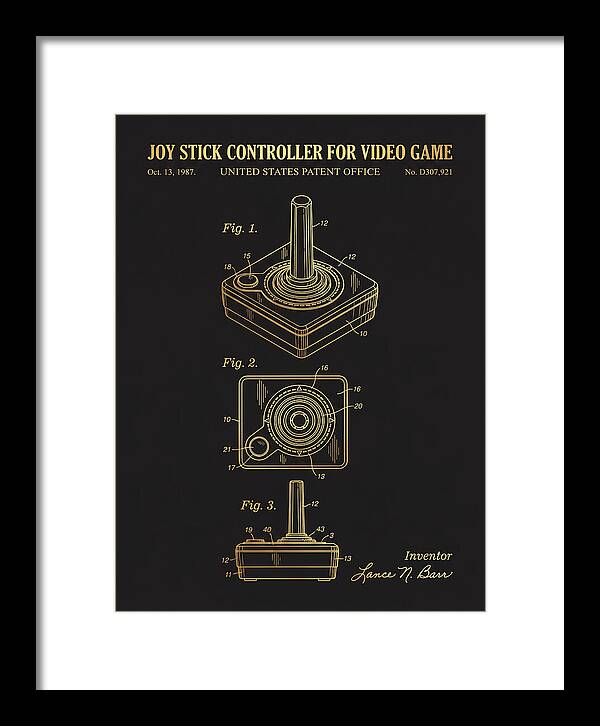 Joystick Controller Nes Advantage Gold Patent Usd307921s