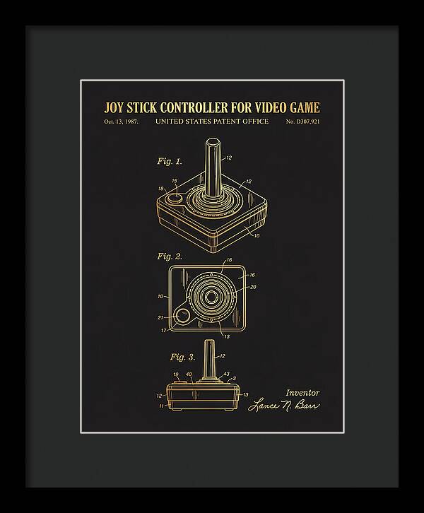 Joystick Controller Nes Advantage Gold Patent Usd307921s