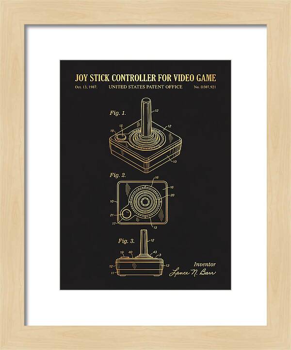 Joystick Controller Nes Advantage Gold Patent Usd307921s