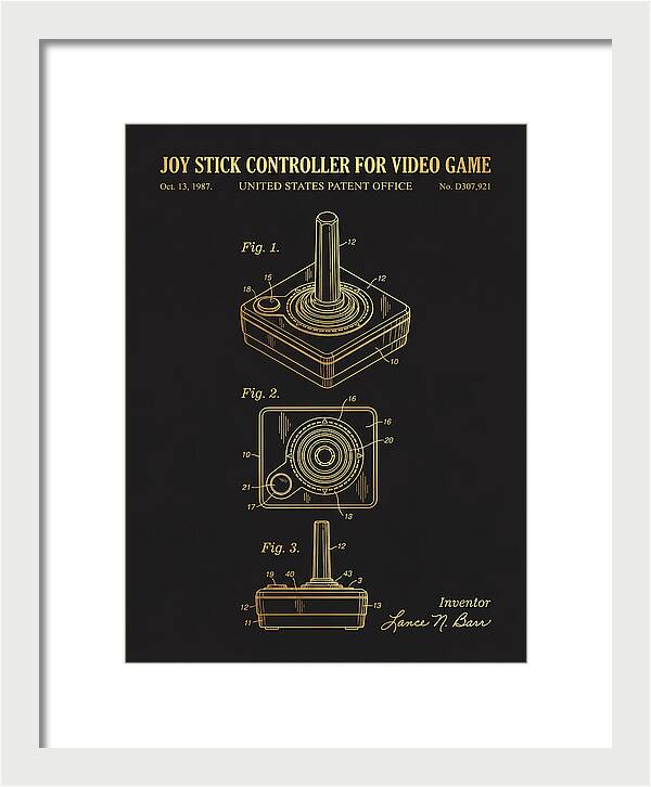 Joystick Controller Nes Advantage Gold Patent Usd307921s